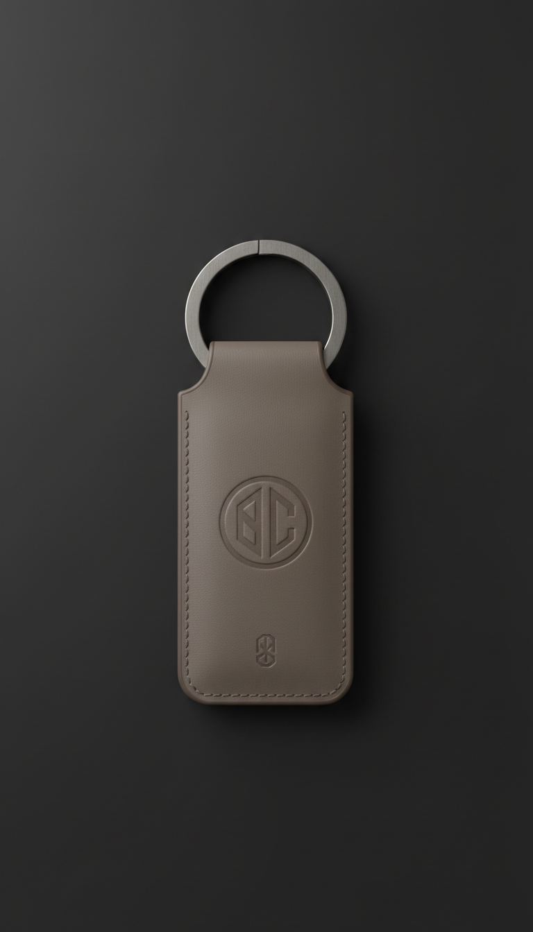 Monogrammed Leather Key Fob Discreet Logo
