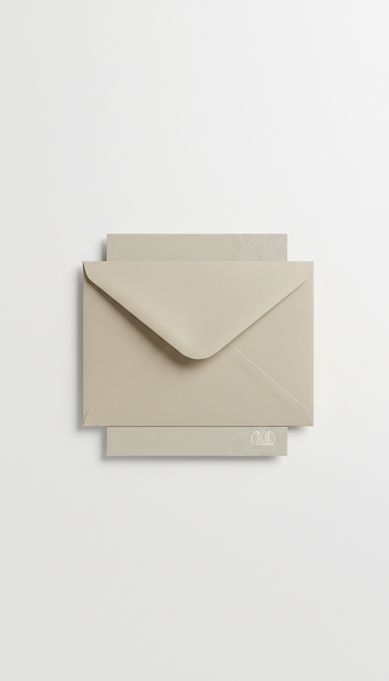 Champagne Envelope Porcelain Card Set Subtle Branding